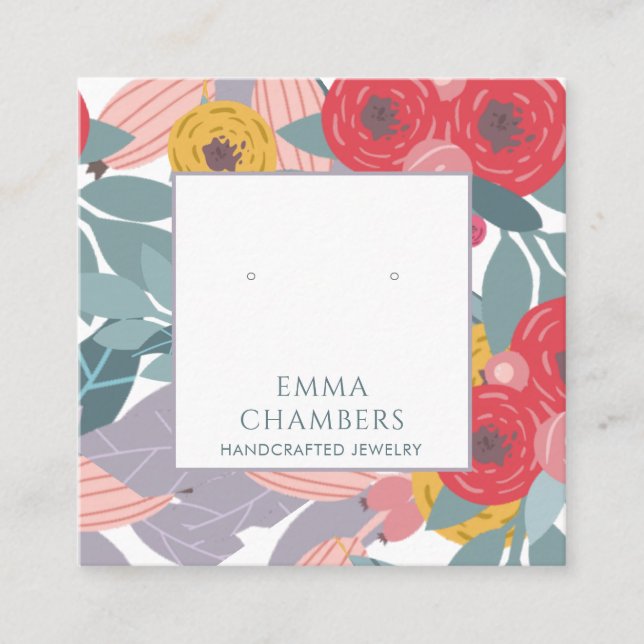 Carte d'affichage Whimsical Boho Peint Floral (Devant)