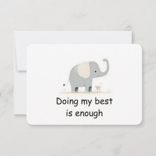 Carte d'affirmation animale douce Elephant Woodlan