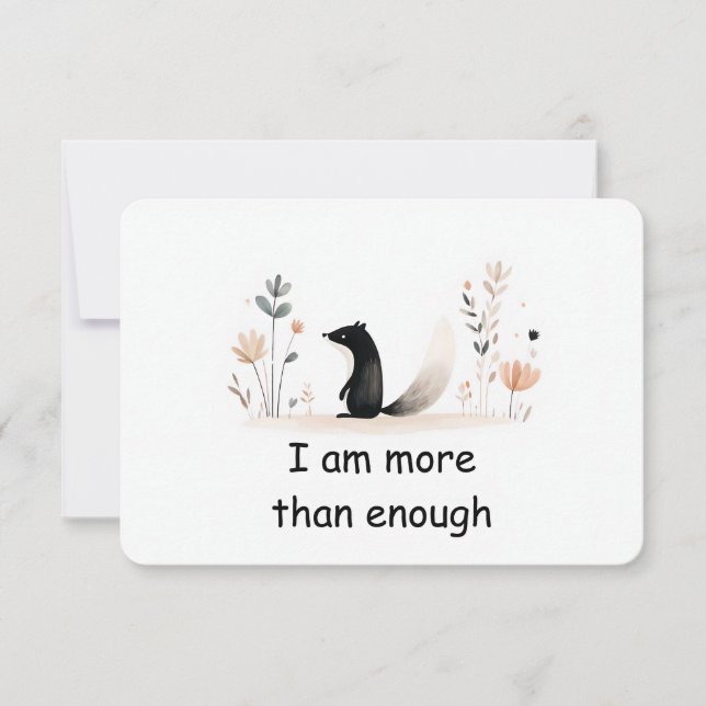 Carte d'Affirmation d'animal de forêt de Skunk Wor (Devant)