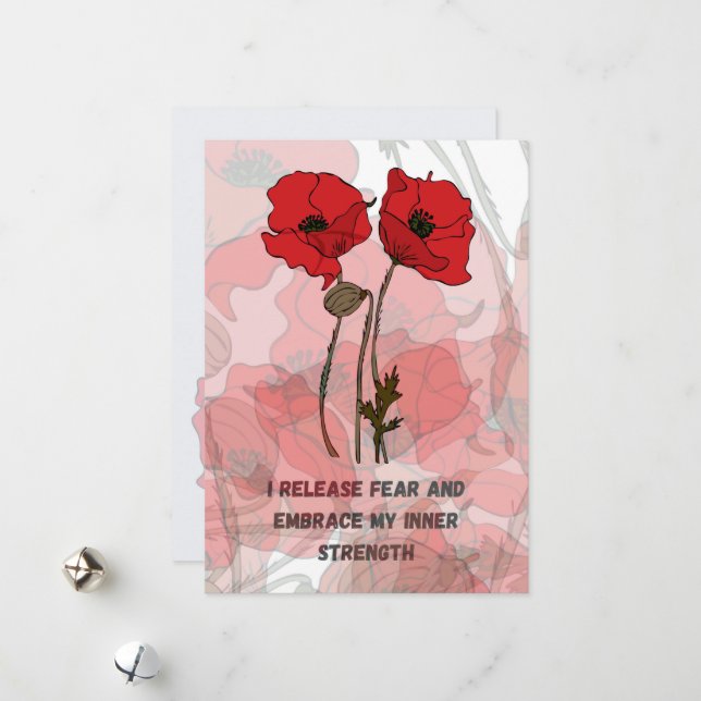 Carte d'affirmation de naissance avec fleurs (Devant/Arrière en situation)