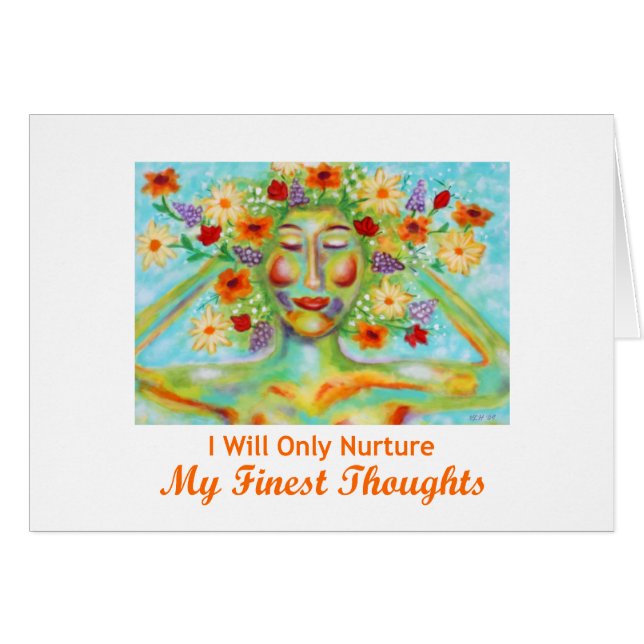 Carte d'affirmation "des pensées les plus fines" (Devant horizontal)