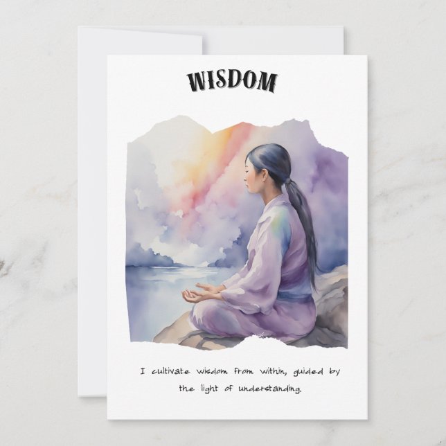 Carte d'affirmation positive de la sagesse (Devant)