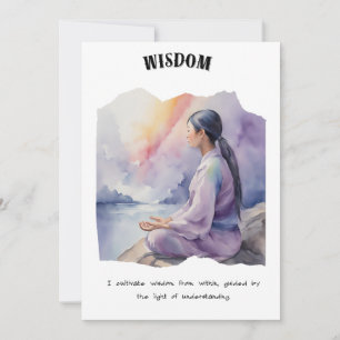 Carte d'affirmation positive de la sagesse