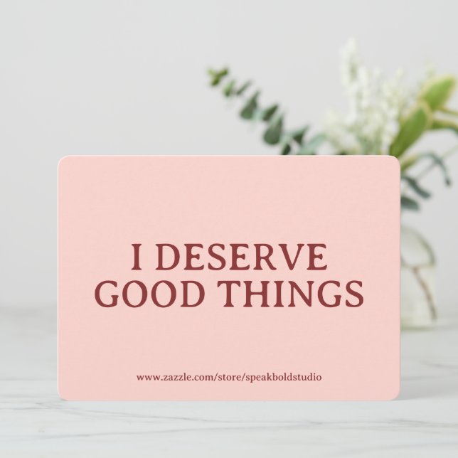 Carte d'affirmation positive personnalisée pour fe (Debout devant)