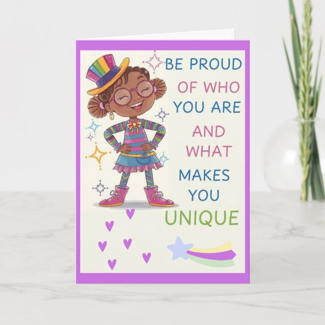 Carte d'affirmation Soyez fiers (Devant)