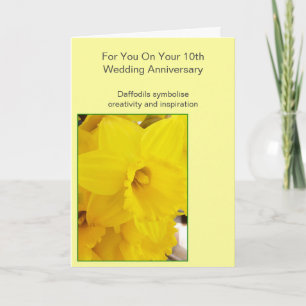 Carte Daffodil 10e anniversaire de Mariage personnalisé