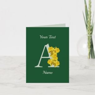 Carte Daffodil Monogramme Initiale A Toute Occasion