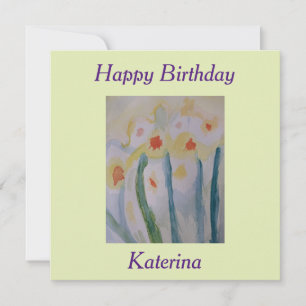 Carte Daffodiles Abstraits Appartement d'anniversaire