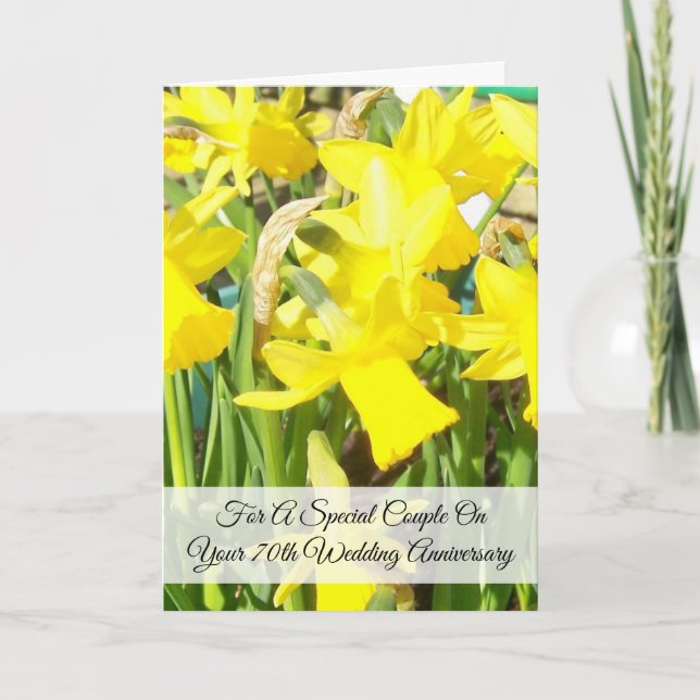 Carte Daffodils 70e anniversaire de Mariage personnalisé (Devant)