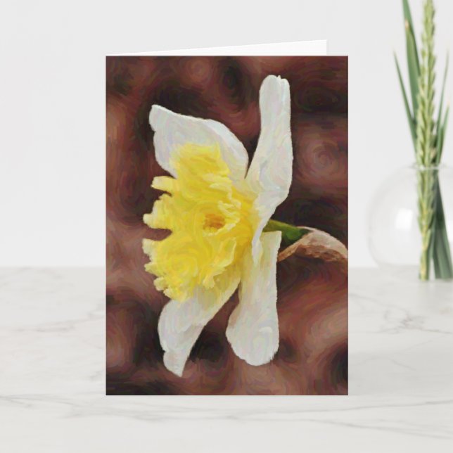 Carte Daffodique Impressionniste Gouache Artsy Note Card (Devant)