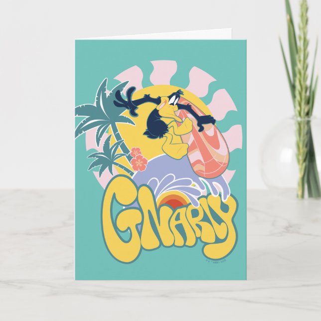 Carte DAFFY DUCK™ Surf - Gnarly (Devant)