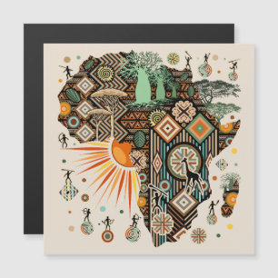 Carte d'Afrique Éléments Tribaux Décoratifs Motif