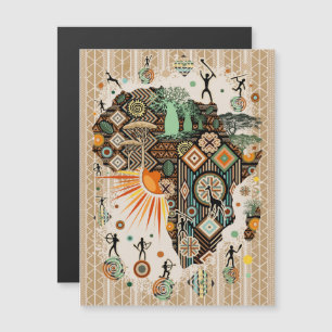 Carte d'Afrique Éléments Tribaux Décoratifs Motif