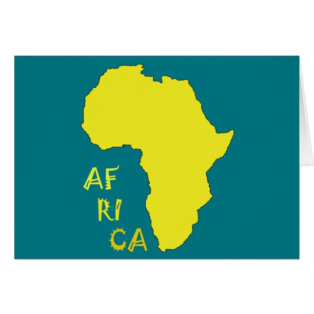 Carte d'Afrique jaune funky (Devant horizontal)