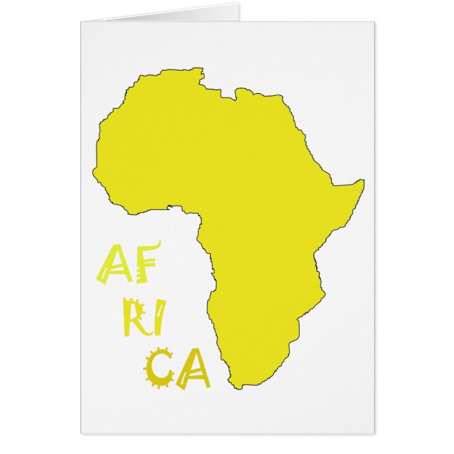 Carte d'Afrique jaune funky (Devant)