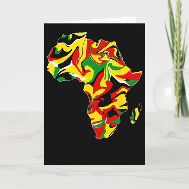 Carte d'Afrique Vert Jaune Rouge Fierté Africaine  (Devant)