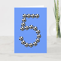 Carte d'âge de soccer pour le 5e anniversaire