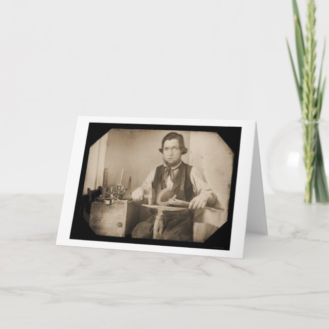 Carte Daguerréotype travaillant 1846 de forgeron (Devant)