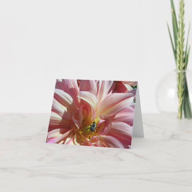 Carte Dahlia avec l'abeille (Devant)