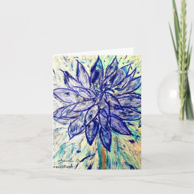 Carte Dahlia Bleu Rare (Devant)