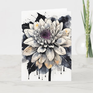 Carte Dahlia - Fleurs aquarelle