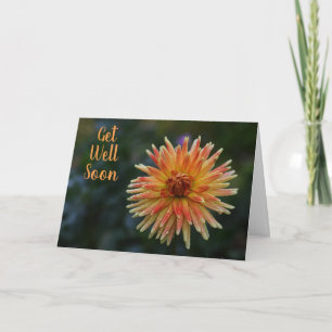 Carte Dahlia Jaune et Orange se portent bien bientôt