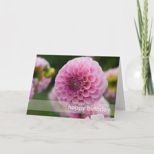 Carte Dahlia rose (Devant)