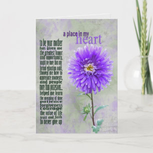 Carte dahlia violette pour l'anniversaire de la fille
