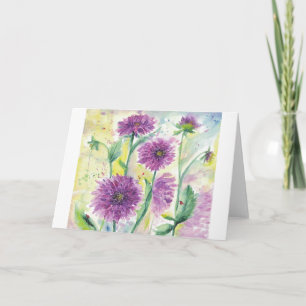 Carte dahlias violette