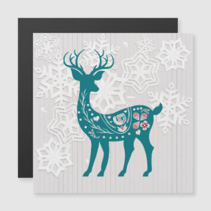 Carte d'aimant pour wapitis en bois d'hiver Deer S