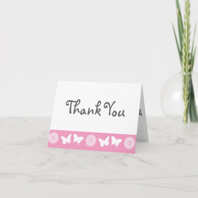 Carte Daisies and Butterflies dans Petal Pink Note (Devant)