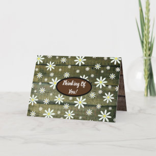 Carte Daisis Rustique Barne Planche Daisy Flower