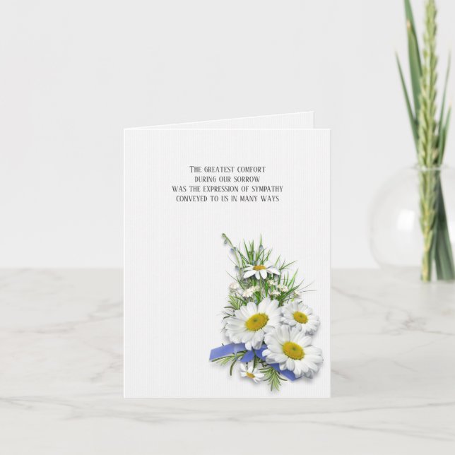 Carte daisy bouquet sympathie merci (Devant)