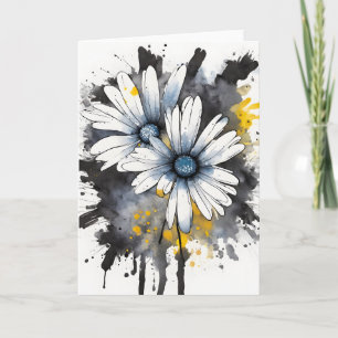 Carte Daisy - Fleurs à l'aquarelle