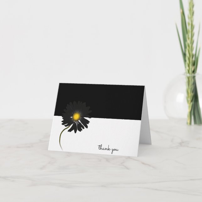 Carte daisy noir merci (Devant)