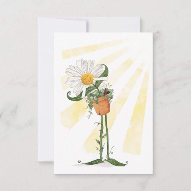 Carte Daisy Sourire au soleil d'été (Devant)