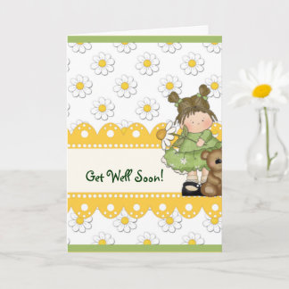 Carte Daisy Toddler et Teddy Get Well Card