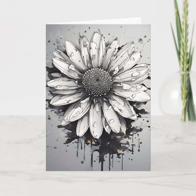 Carte Daisy - Watercolor flowers (Devant)