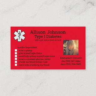 Carte d'alerte Médicale personnalisée Contacts d'u
