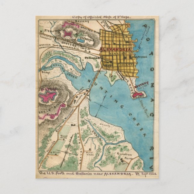 Carte d'Alexandria VA et des villes voisines (Devant)