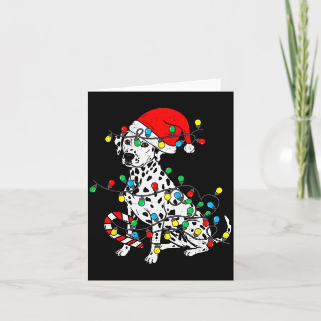Carte Dalmatian Dog Christmas Lights Santa Xmas Pet Dog  (Devant)