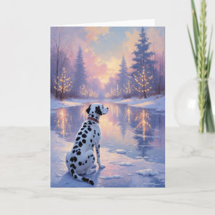 Carte Dalmatien Noël Pays de Merveilles d'Hiver Art Chré