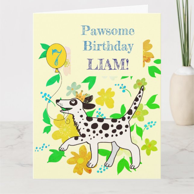 Carte Dalmatien souhaite un anniversaire pawsome (Devant)