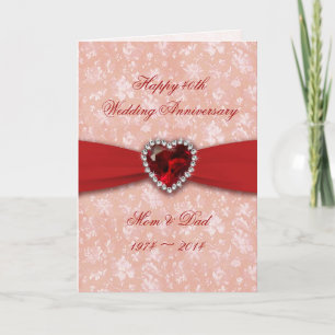 Carte Damask 40e anniversaire Mariage Design