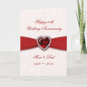 Carte Damask 40e anniversaire Mariage Design