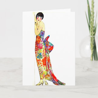 Carte Dame Art déco en forme