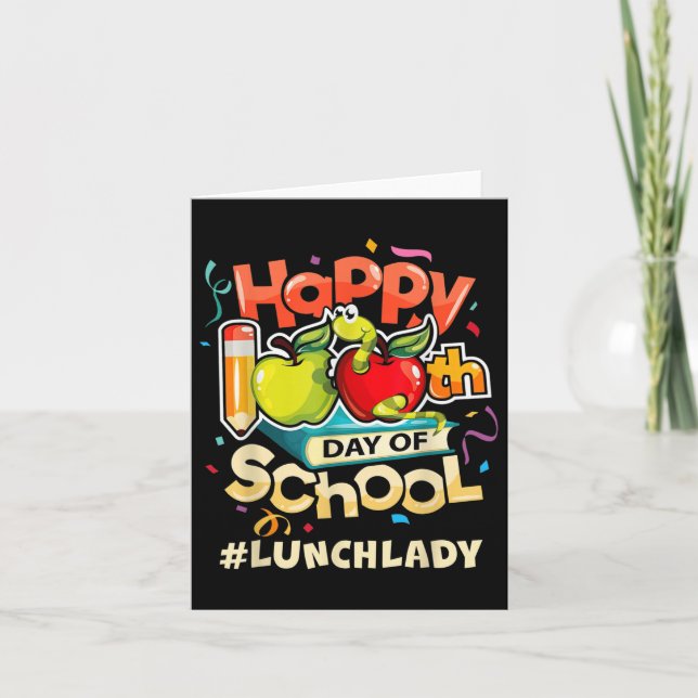 Carte Dame de cantine Joyeux 100ème jour d'école  (Devant)