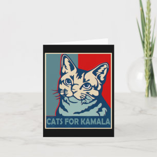 Carte Dame de chat sans enfants vote Kamala Harris prési