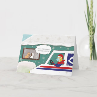 Carte Dame de la Poste de Noël Merci Travailleur Essenti