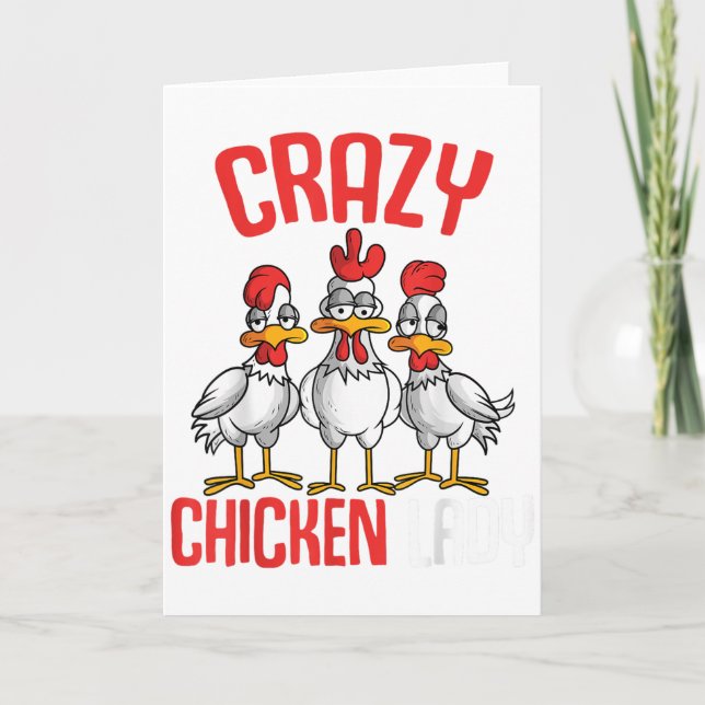 Carte Dame de poule folle Femmes _1  (Devant)